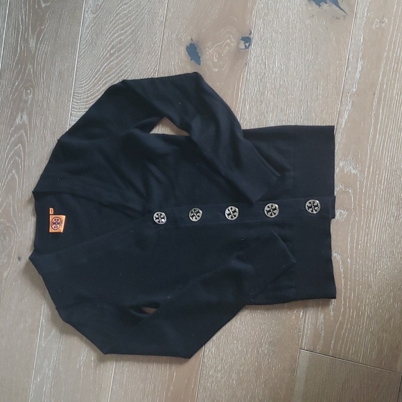 Tory Burch Black/Silver Simone Cardigan - Picture 2 of 6